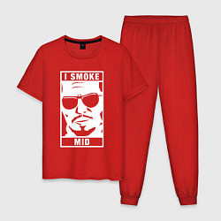 Пижама хлопковая мужская I Smoke Mid CSGO, цвет: красный