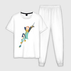 Пижама хлопковая мужская Кинг Арлекин, цвет: белый