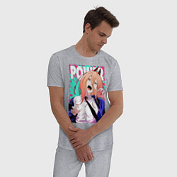 Пижама хлопковая мужская POWER CHAINSAW MAN ANIME, цвет: меланж — фото 2