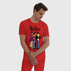 Пижама хлопковая мужская THE BEATLES, цвет: красный — фото 2