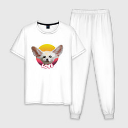 Пижама хлопковая мужская LOVE FOX, цвет: белый