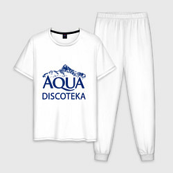 Пижама хлопковая мужская AQUADISCOTEKA, цвет: белый
