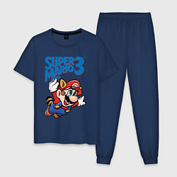 Пижама хлопковая мужская Mario 3, цвет: тёмно-синий