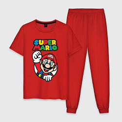 Пижама хлопковая мужская Mario, цвет: красный