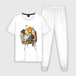 Пижама хлопковая мужская Обещанный Неверленд, цвет: белый