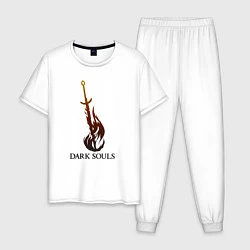 Пижама хлопковая мужская Dark Souls - Bonfire, цвет: белый
