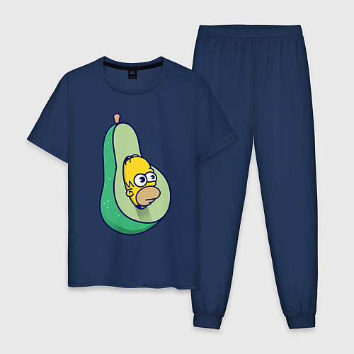 Мужская пижама Гомер авокадо / Тёмно-синий – фото 1