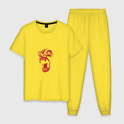 Пижама хлопковая мужская Горила, цвет: желтый