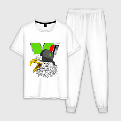 Пижама хлопковая мужская Skoda VRS Шкода Z, цвет: белый