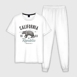 Пижама хлопковая мужская California, цвет: белый