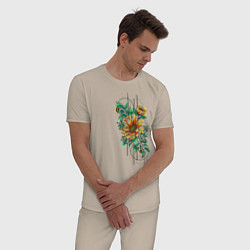 Пижама хлопковая мужская Sunflower, цвет: миндальный — фото 2