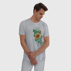 Пижама хлопковая мужская Sunflower, цвет: меланж — фото 2