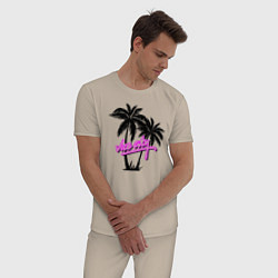 Пижама хлопковая мужская GTA Vice City, цвет: миндальный — фото 2