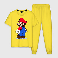 Пижама хлопковая мужская Марио, цвет: желтый