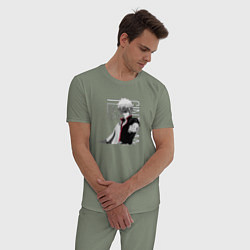 Пижама хлопковая мужская Гинтама, цвет: авокадо — фото 2