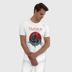 Пижама хлопковая мужская Самурай, цвет: белый — фото 2