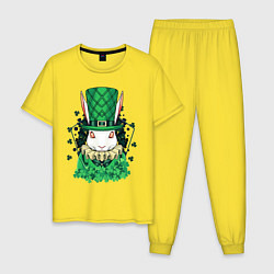 Пижама хлопковая мужская Кроля Крести, цвет: желтый