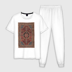 Пижама хлопковая мужская Ретро ковёр, цвет: белый