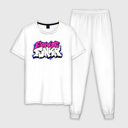 Пижама хлопковая мужская Friday Night Funkin, лого, цвет: белый