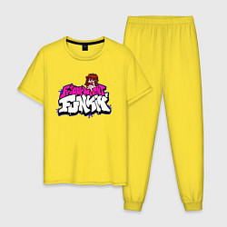 Пижама хлопковая мужская Friday Night Funkin, цвет: желтый