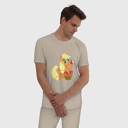 Пижама хлопковая мужская Applejack, цвет: миндальный — фото 2