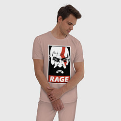 Пижама хлопковая мужская RAGE GOW, цвет: пыльно-розовый — фото 2