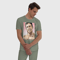 Пижама хлопковая мужская Gachi, цвет: авокадо — фото 2