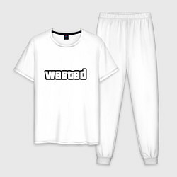 Пижама хлопковая мужская WASTED, цвет: белый