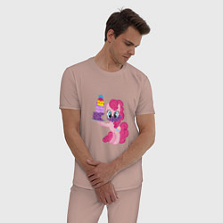 Пижама хлопковая мужская My Little Pony Pinkie Pie, цвет: пыльно-розовый — фото 2
