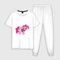 Пижама хлопковая мужская Pinkie Pie, цвет: белый