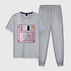 Пижама хлопковая мужская Дискета GTA, цвет: меланж