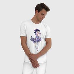 Пижама хлопковая мужская Милая Ци Ци, цвет: белый — фото 2