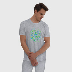 Пижама хлопковая мужская Молекула, цвет: меланж — фото 2