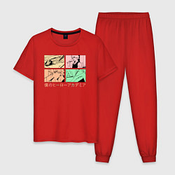 Пижама хлопковая мужская Моя геройская академия, Бакуго, цвет: красный