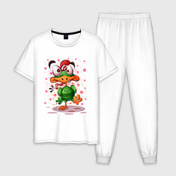 Пижама хлопковая мужская Коко, цвет: белый