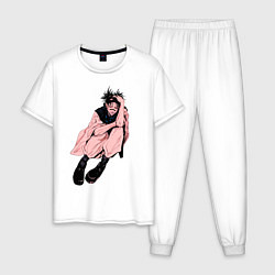 Пижама хлопковая мужская Меланхолия Чосо, цвет: белый