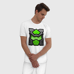 Пижама хлопковая мужская Geometry Dash: Doom Z, цвет: белый — фото 2