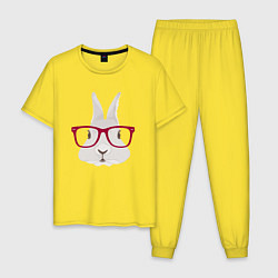 Пижама хлопковая мужская Кролик Хипстер, цвет: желтый