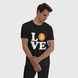 Пижама хлопковая мужская LOVE BITCOIN БИТКОИН БИТОК, цвет: черный — фото 2