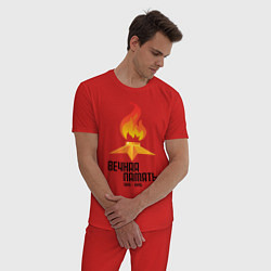Пижама хлопковая мужская Вечная память, цвет: красный — фото 2