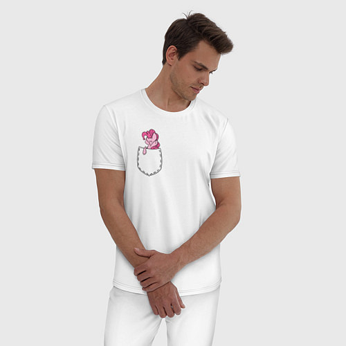 Мужская пижама Pinkie Dance в кармане / Белый – фото 3