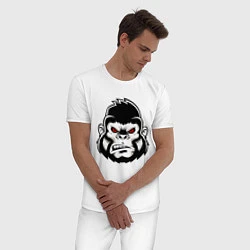 Пижама хлопковая мужская Bad Monkey, цвет: белый — фото 2