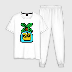 Пижама хлопковая мужская SPROUT ICON 5, цвет: белый