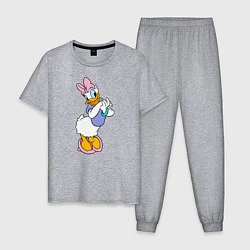 Пижама хлопковая мужская Дональд Дак, цвет: меланж