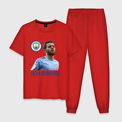 Пижама хлопковая мужская Silva Bernardo Манчестер Сити, цвет: красный