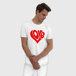 Пижама хлопковая мужская ЛЮБОВЬ LOVE Z, цвет: белый — фото 2