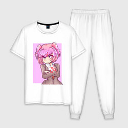Пижама хлопковая мужская Angry Natsuki, цвет: белый