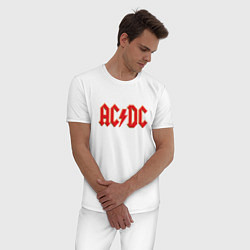 Пижама хлопковая мужская ACDC, цвет: белый — фото 2
