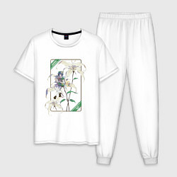 Пижама хлопковая мужская Венти и Сессилии, цвет: белый