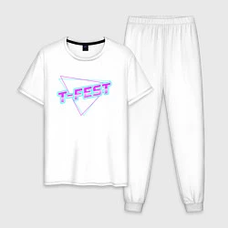 Пижама хлопковая мужская T-Fest, цвет: белый